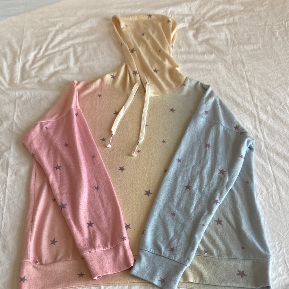 P.J. Salvage Pastel Star Pattern hooded Sweater